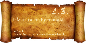 Lőrincze Bernadett névjegykártya