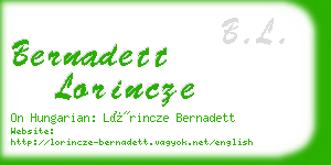 bernadett lorincze business card